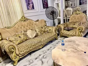 7 Seaters Royal Sofa Set With Stools and Center Table and Dinning Set
