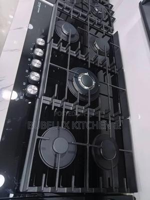 5-Burner Built-in Gas Hob Tempered Glass Black