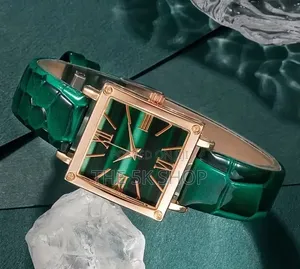 Emeraldglam Duo  Each 
Square Gold Watch