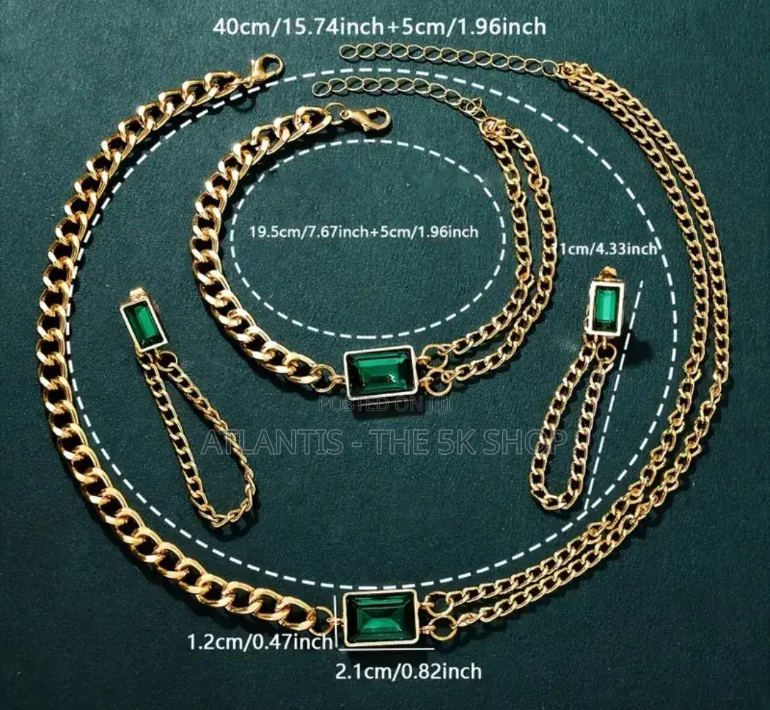 Emeraldglam Duo  Each 
Square Gold Watch