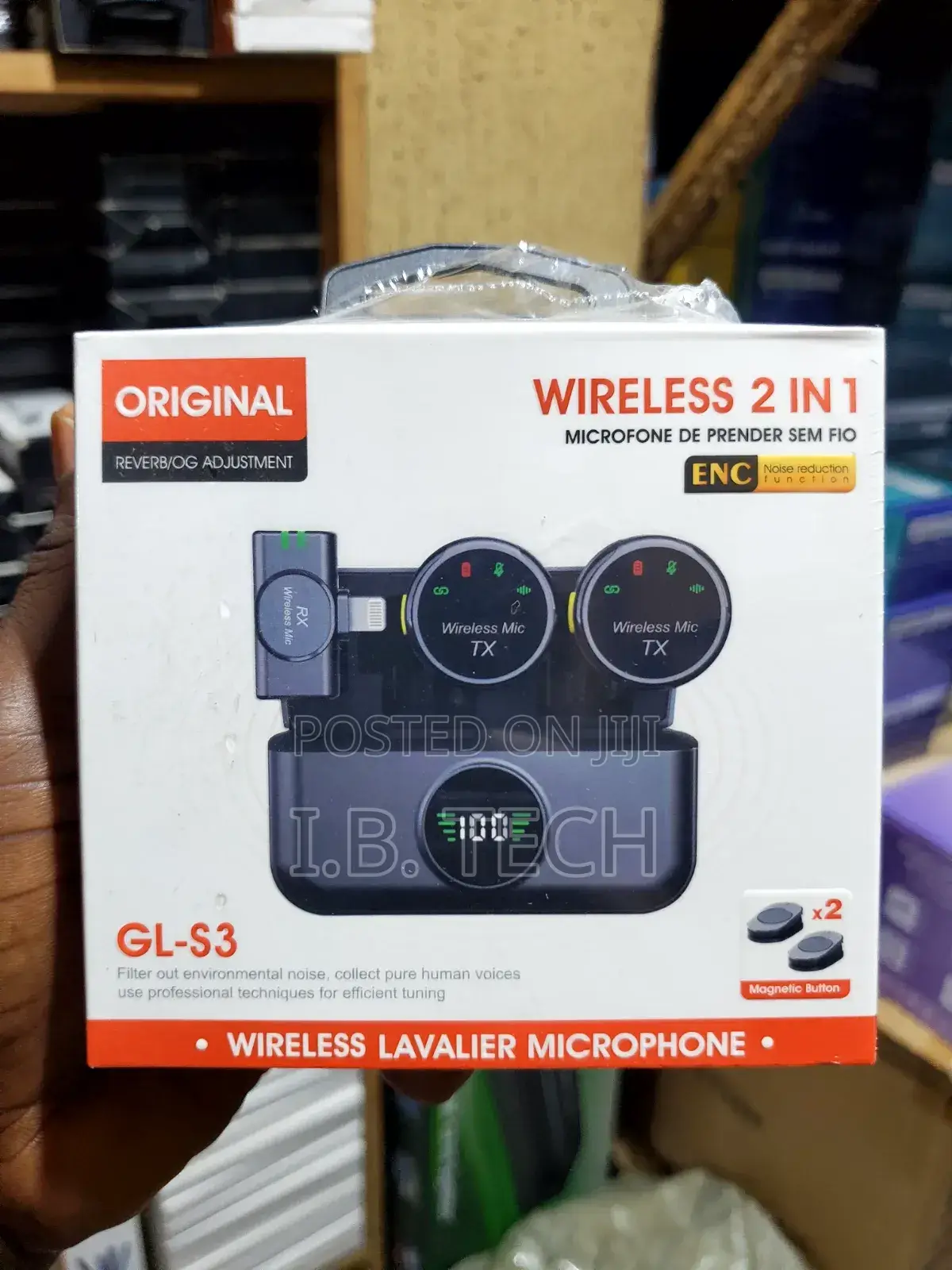 Wireless 2 in 1 Noise Reduction Function Magnetic Microphone Gl-S3