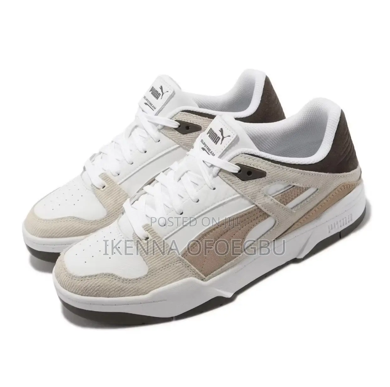 White and Brown Puma Slipstream