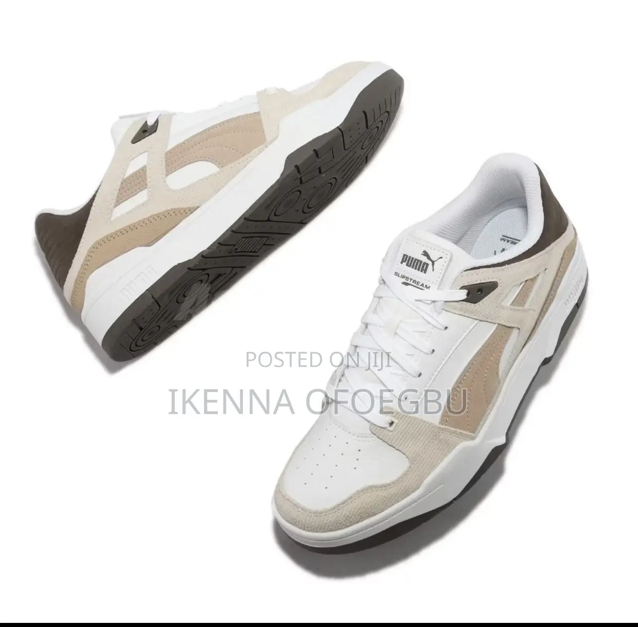 White and Brown Puma Slipstream