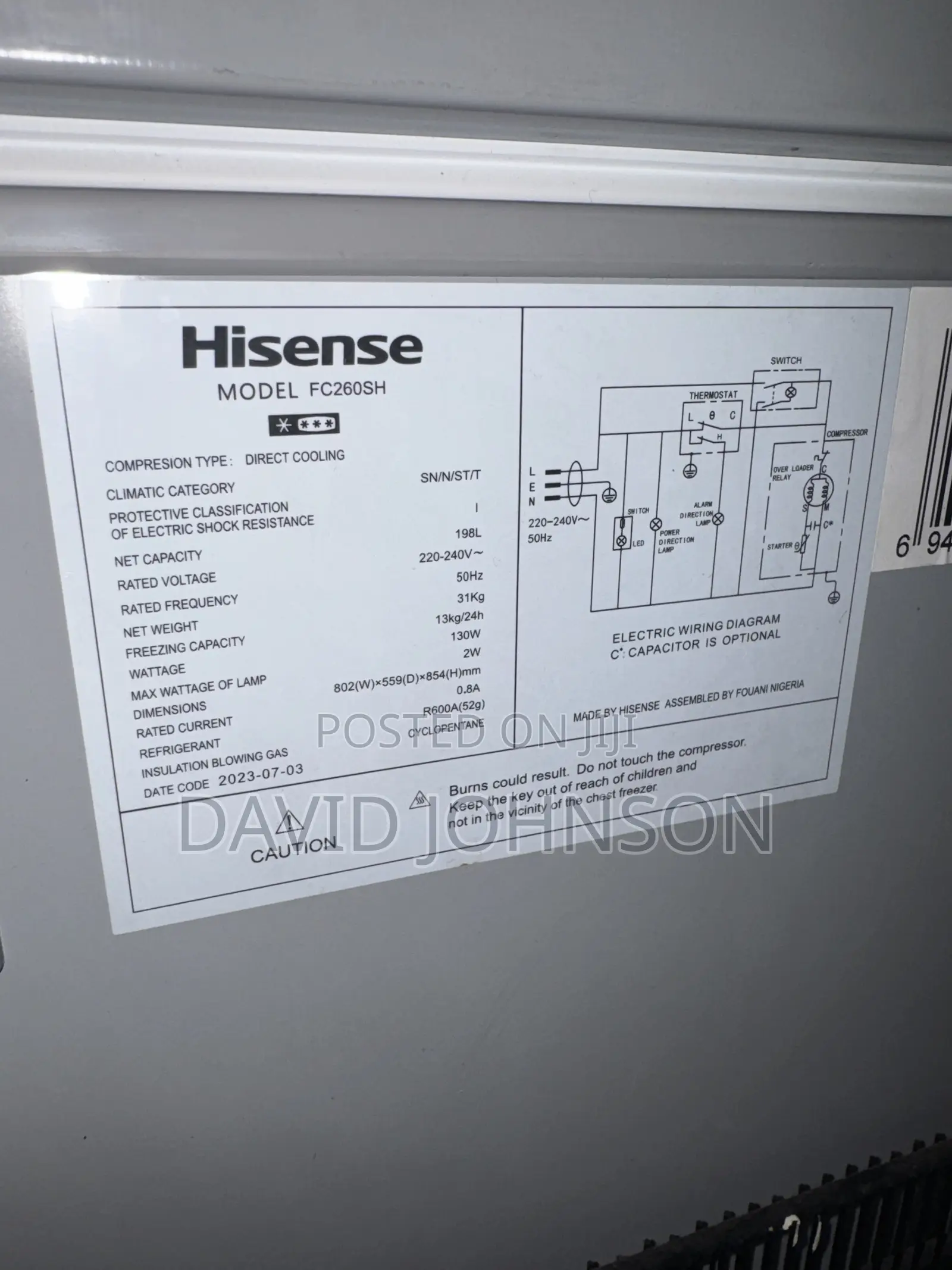 Hisense Deep Freezer