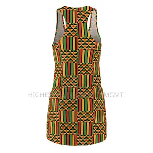 Vibrant Kente Print Racerback Dress