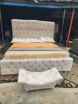 Cream Coloured 6by6 Bed Stand With Footrest