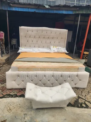 Cream Coloured 6by6 Bed Stand With Footrest