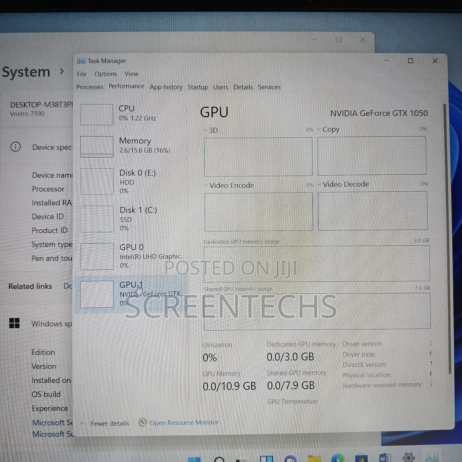 Laptop Dell 16GB Intel Core i7 HDD+SSD 512GB