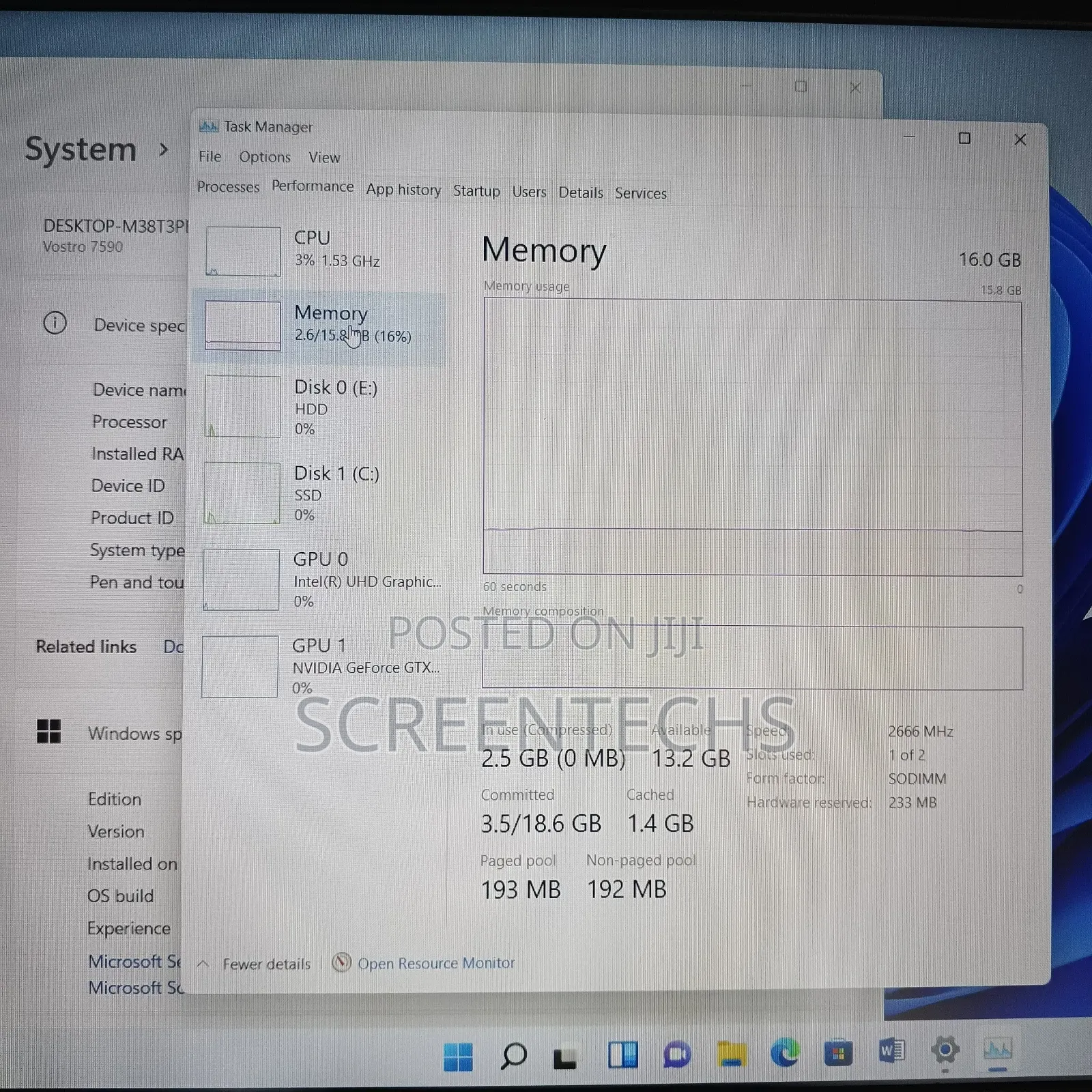 Laptop Dell 16GB Intel Core i7 HDD+SSD 512GB