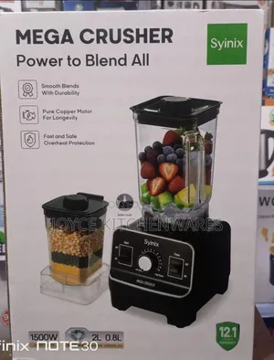 ￼ Syinix Mega Crusher Blender 1500w - 2l Unbreakable Jar Grinder Bu