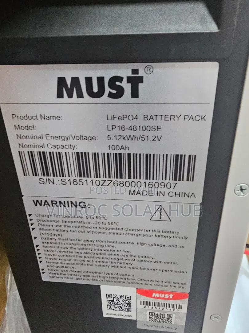 5kwh 48v Must Lithium Battery