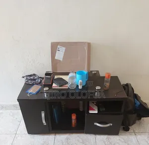 Neatly Used Black Tv Stand With Tempered Glass Top for Sale at Igando