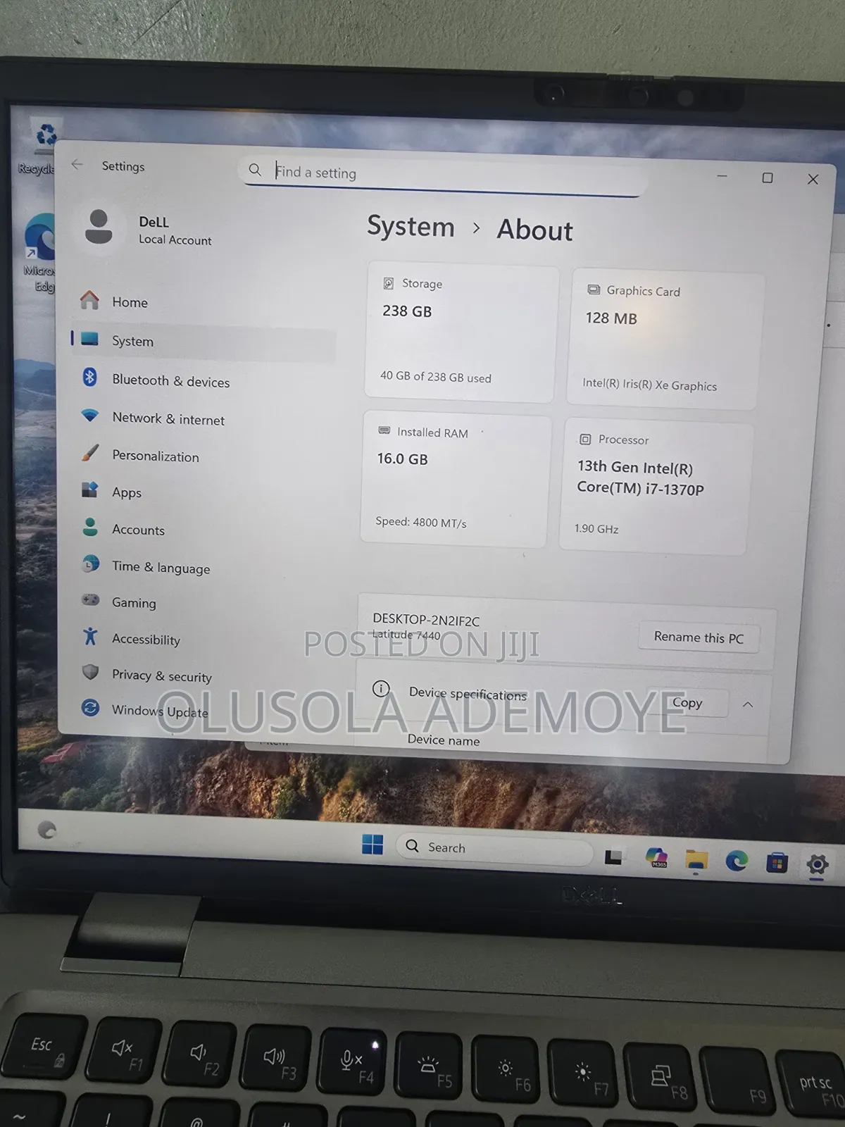 Laptop Dell Latitude 7440 16GB Intel Core i7 SSD 256GB