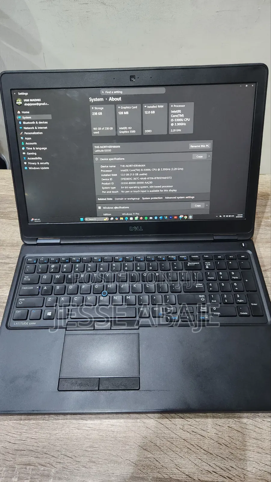 Laptop Dell Latitude E5550 12GB Intel Core i5 SSD 256GB