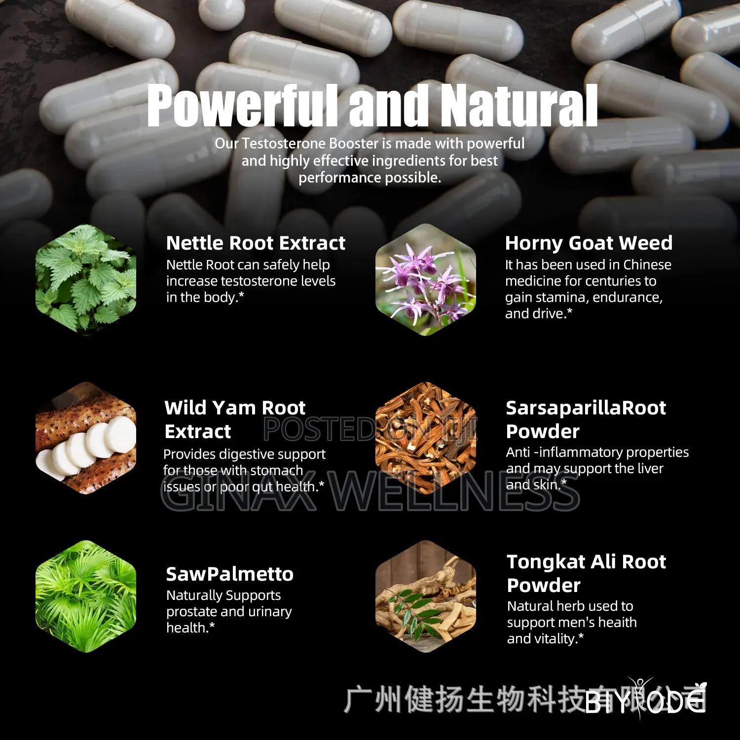 Biyode Testosterone Boost Capsules for Men – Energy and Strength