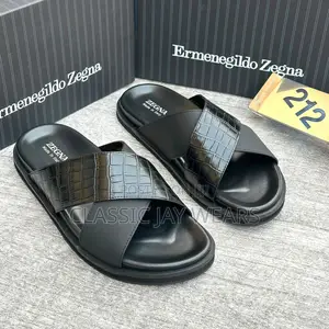 Thick Sole Black Cross Slippers