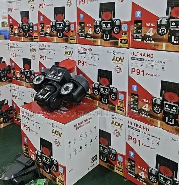 Four Lens, Four Views CCTV Solar Powered Camera