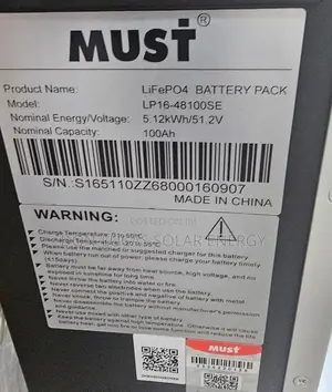 5.12kwh 48v Must Lithium Ion Battery