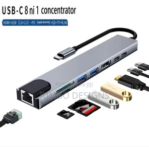 8-in-1 Usb-C Hub – Hdmi, Ethernet, Usb 3.0, Sd/Tf Pd Charging