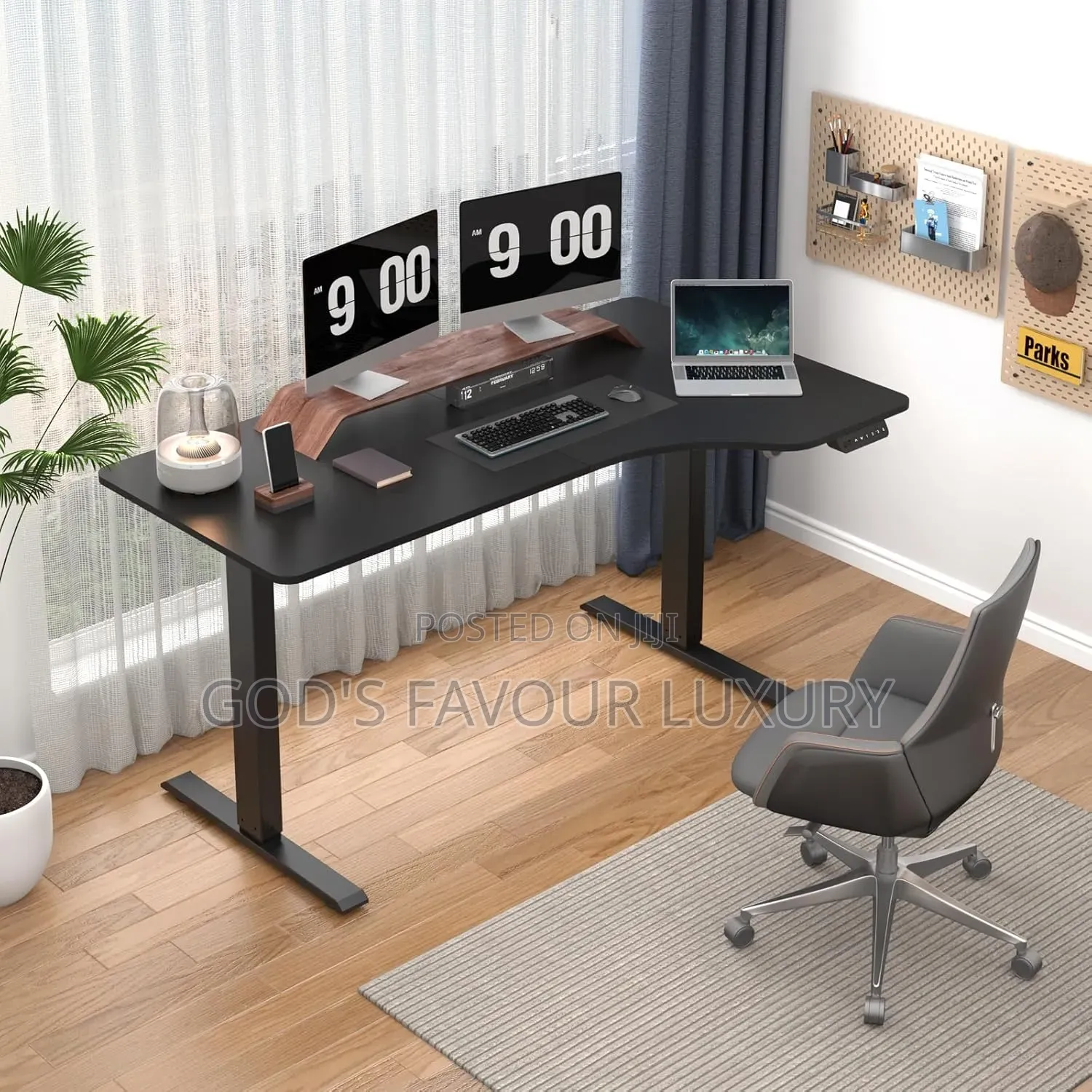 Office L Shape Electric Adjustable Desk