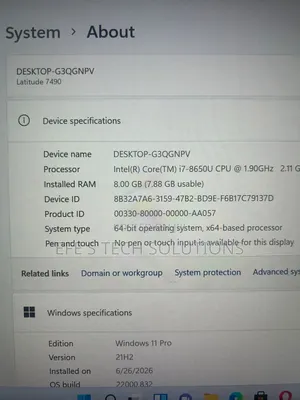 Laptop Dell Latitude 7480 8GB Intel Core i7 SSD 256GB