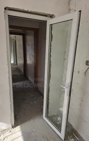 White Aluminium Single Panel Hinge Door | Strong Elegant