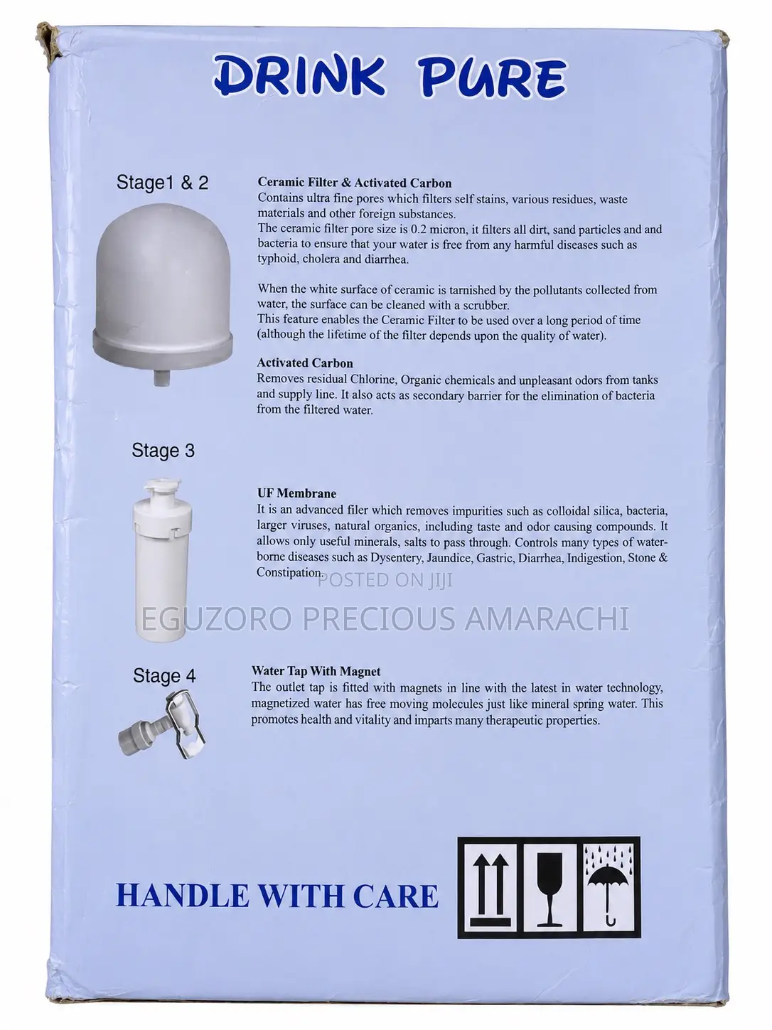 24litres Drink Pure Gravity Uf Water Purifier