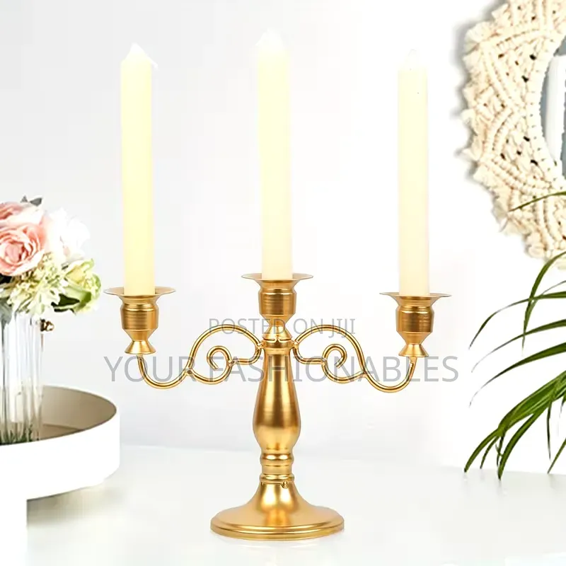 Gold 3 in 1 Candle Stand