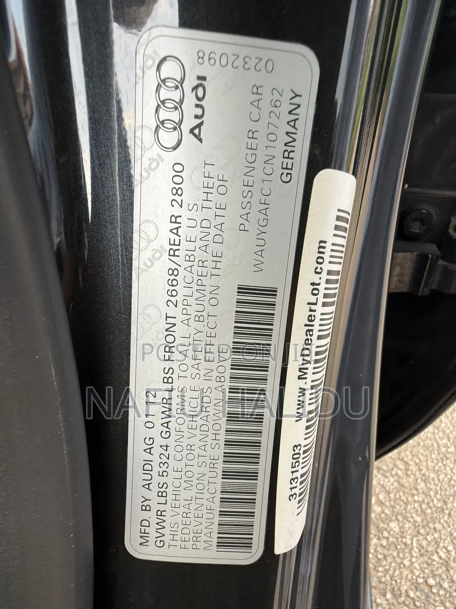 Audi A7 2012 Black