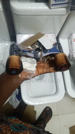 Luxury Wall Mixer Tap (Smoke Brown Handles)