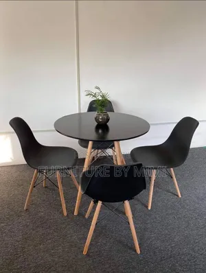 Mini Eames Style 5-Piece Dining Set (Black)