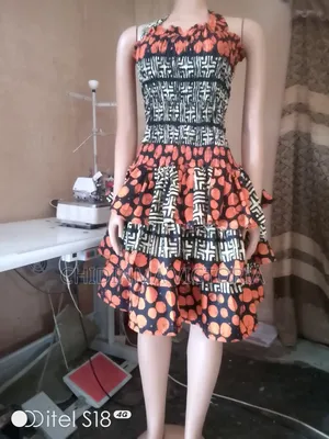 Shirred Gown With Three Layers