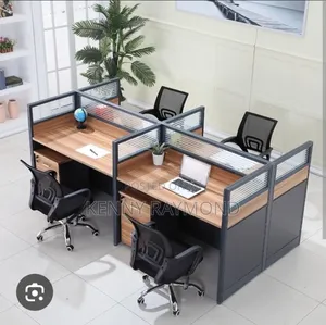 Workstation Table for 4 Partitions