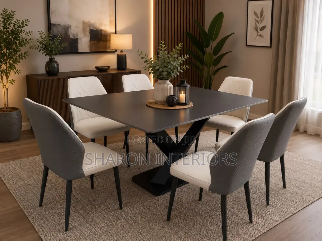 The Modern Chevron Dining Set