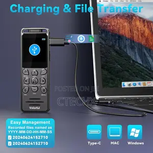 144gb Digital Voice Audio Recorder With Voice Activated, 70h , Usb C