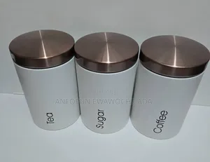 3pcs Stainless Steel Tea, Coffee and Sugar Canister