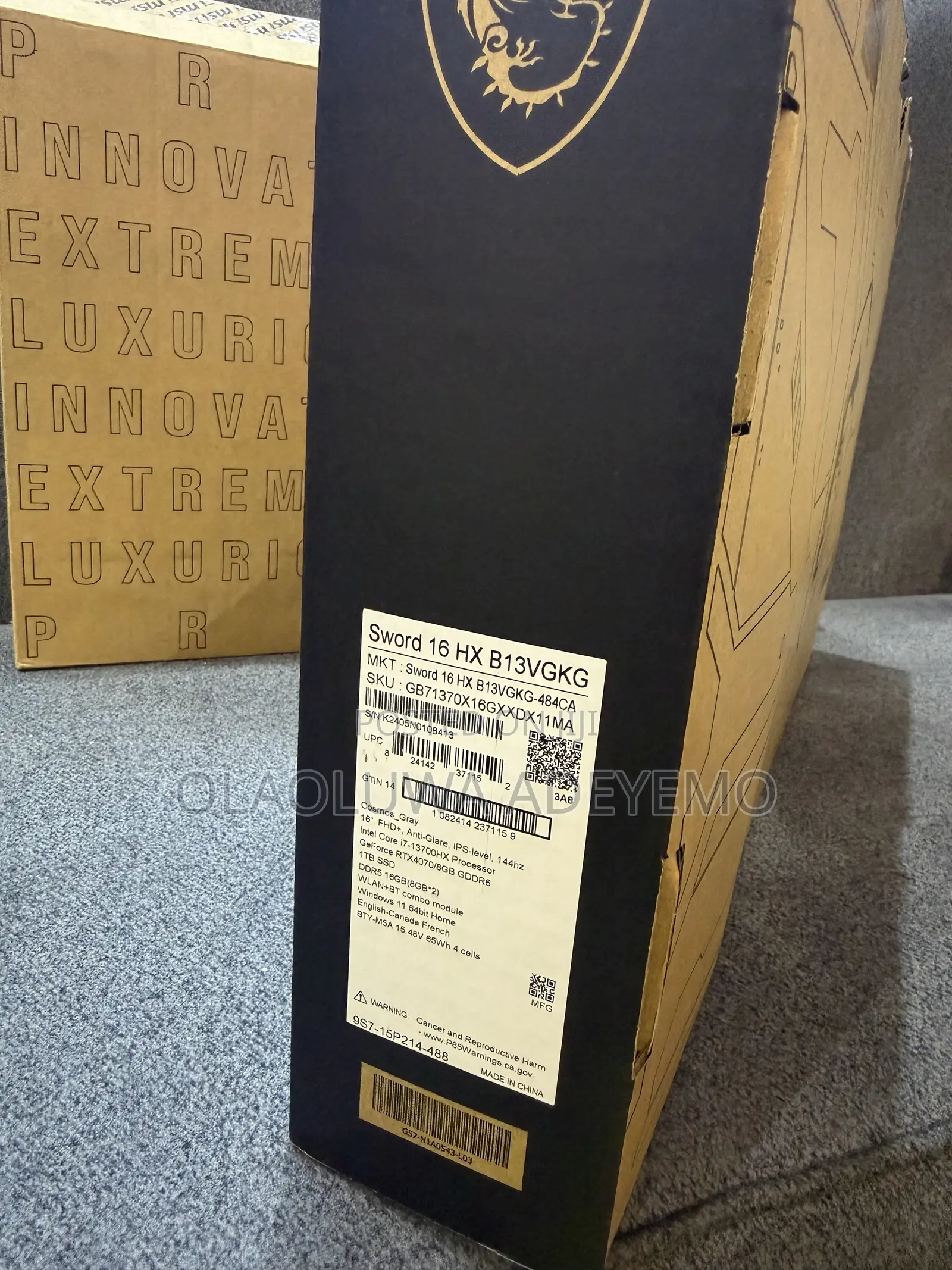 Laptop MSI MSI Sword 15 16GB Intel Core i7 SSD 1T
