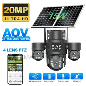 4-Lens Solar CCTV Camera – Wireless Indoor / Outdoor Security Camera