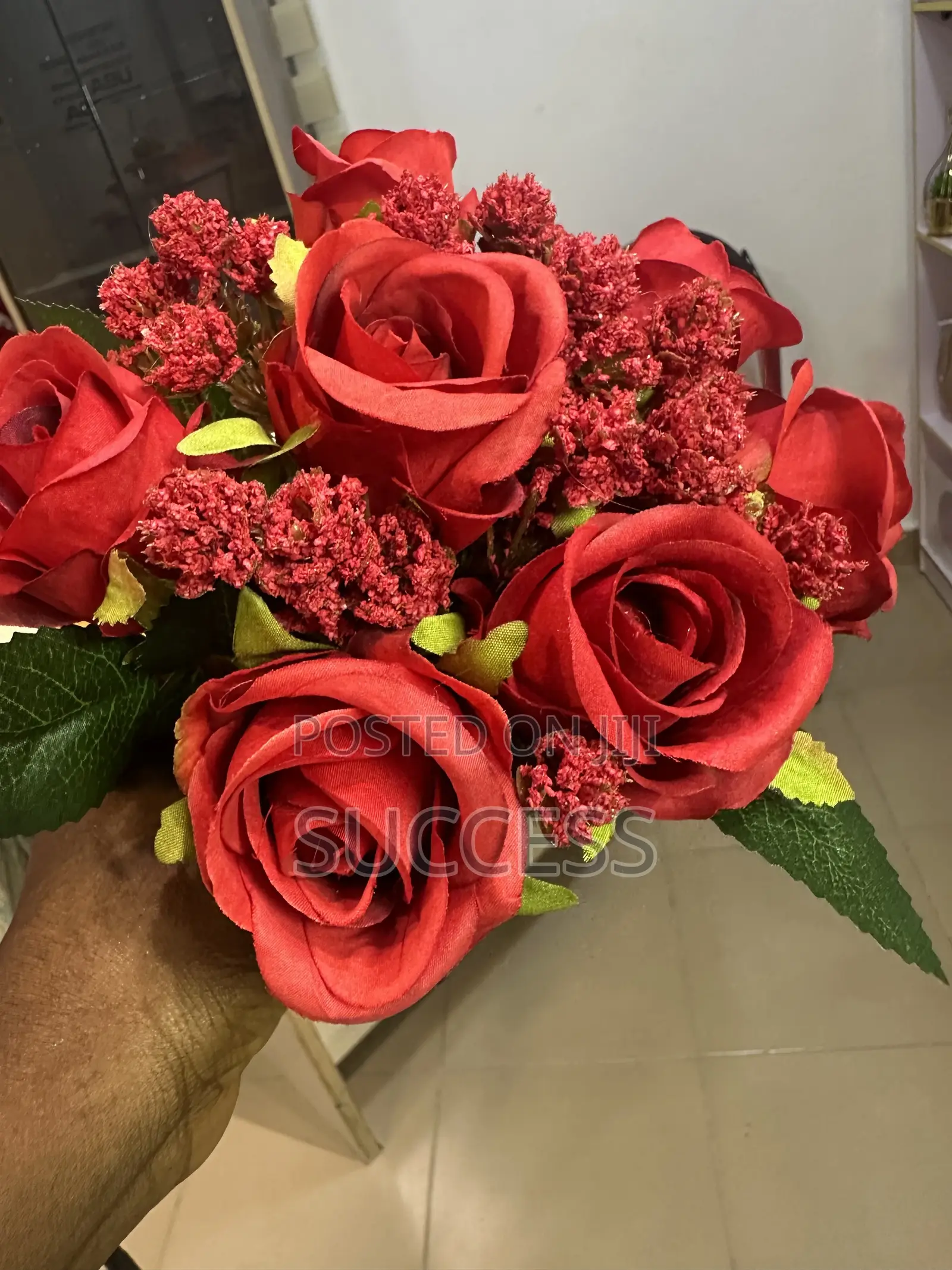 Rose Flower With Artificial Astilbe Stems