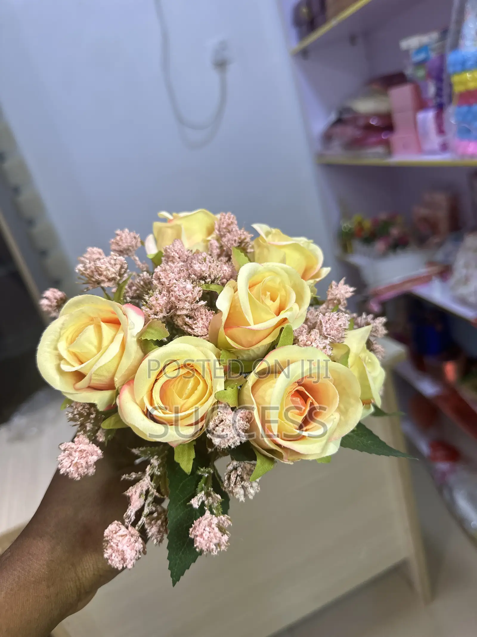 Rose Flower With Artificial Astilbe Stems