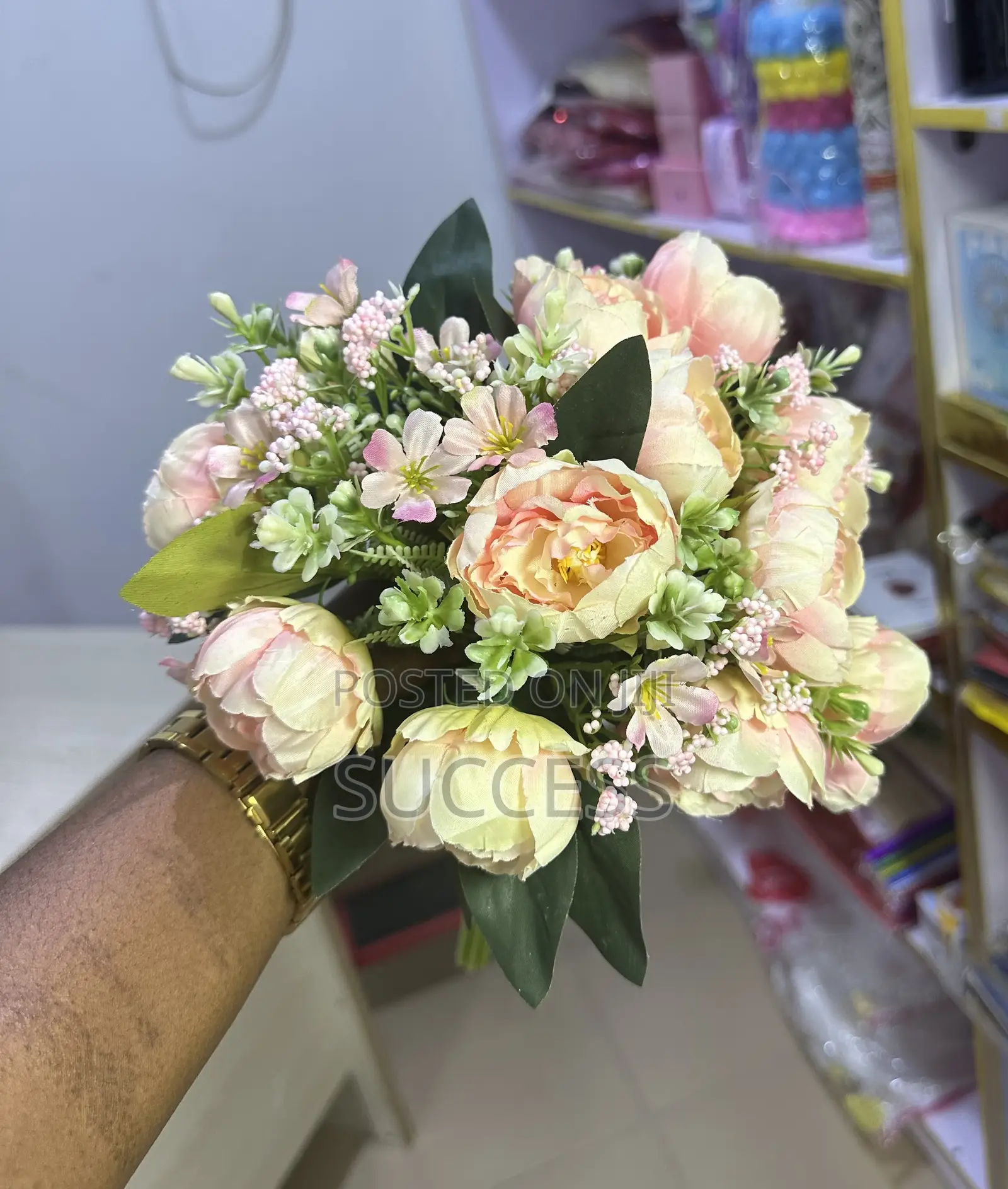 Rose Flower With Artificial Astilbe Stems