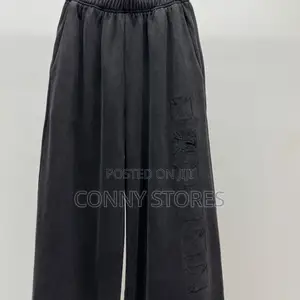Vetements Track Pants Embroidered Biker Cross Stripe Washed-Out Black