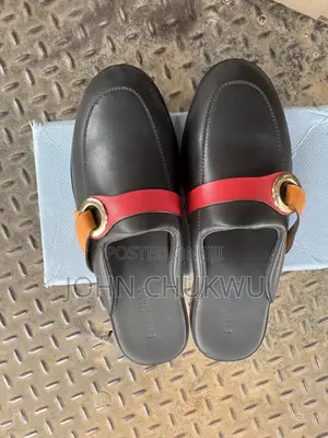 Balenciaga Half Shoe With Ared Orange Strip Enclosed on Agold Hardware