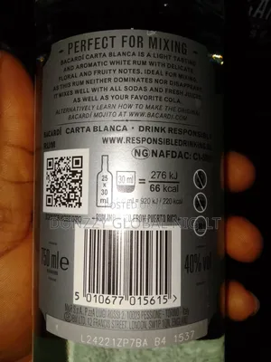 Bacardi White Rum by (12bottles)