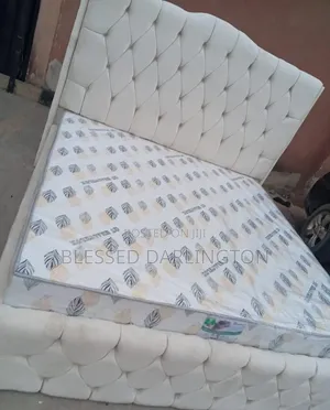 Luxury Cream White Queen Size Bed Frame