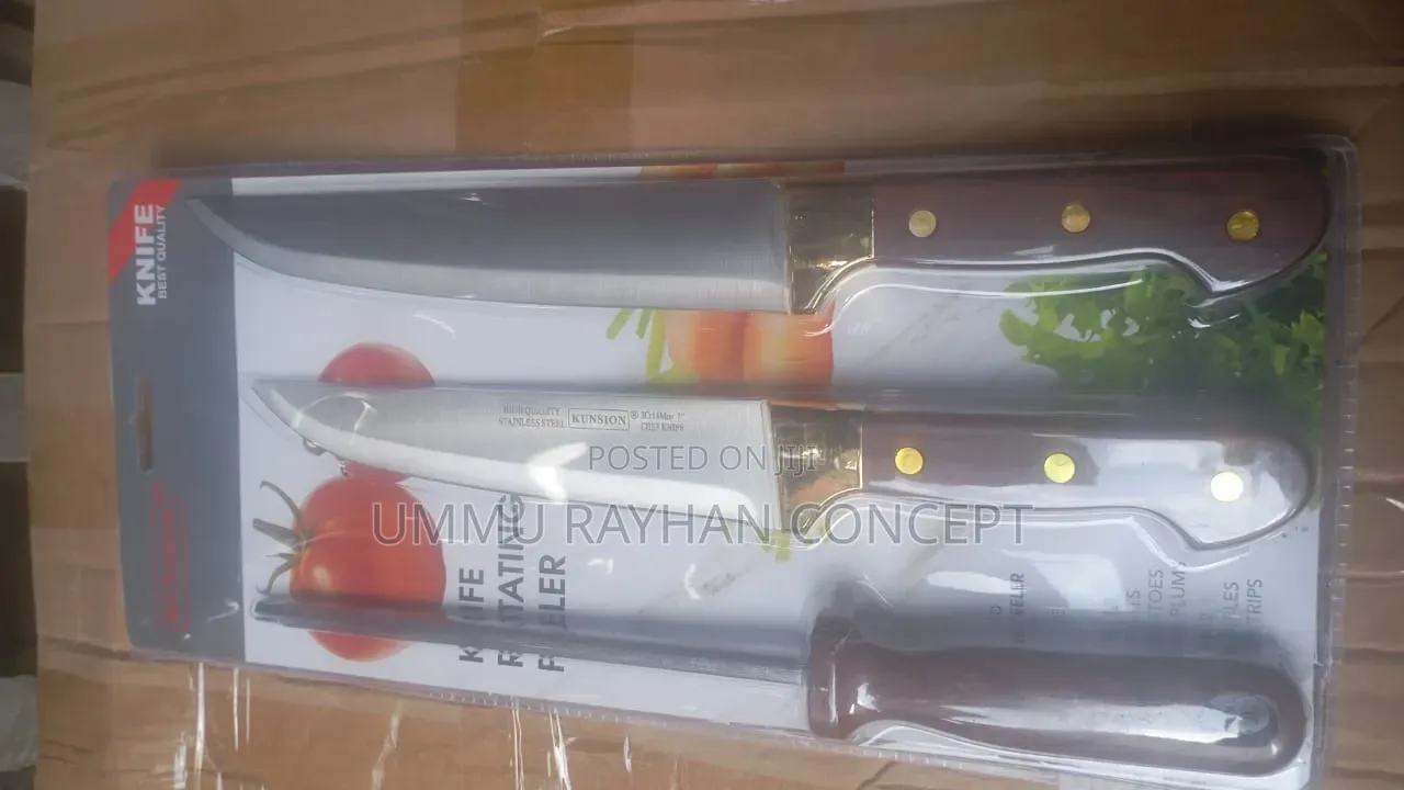 Set of Knives and a Sharpener