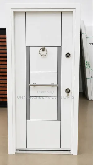 White Turkish-Style Security Door With a Multi-Lock System