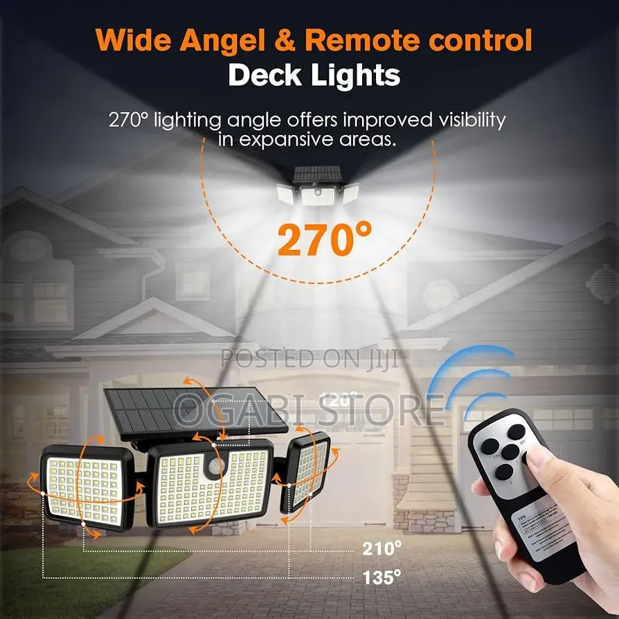 Solar Motion Sensor Wall Light (3 Heads)