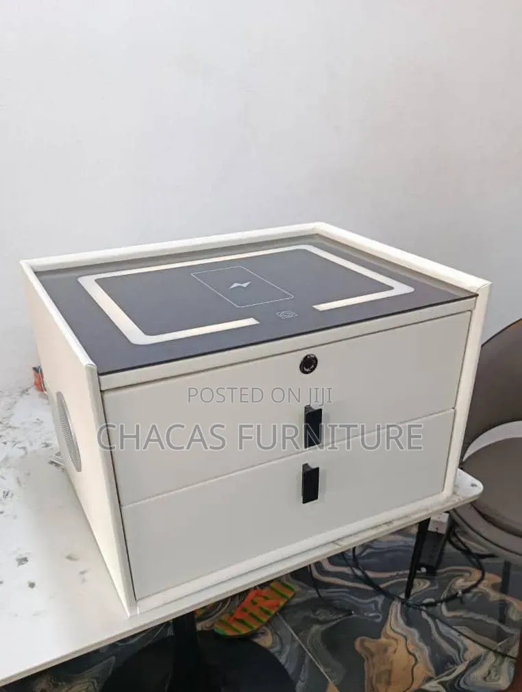 Premium Smart Nightstand With Bluetooth Speaker – Sleek Grey
