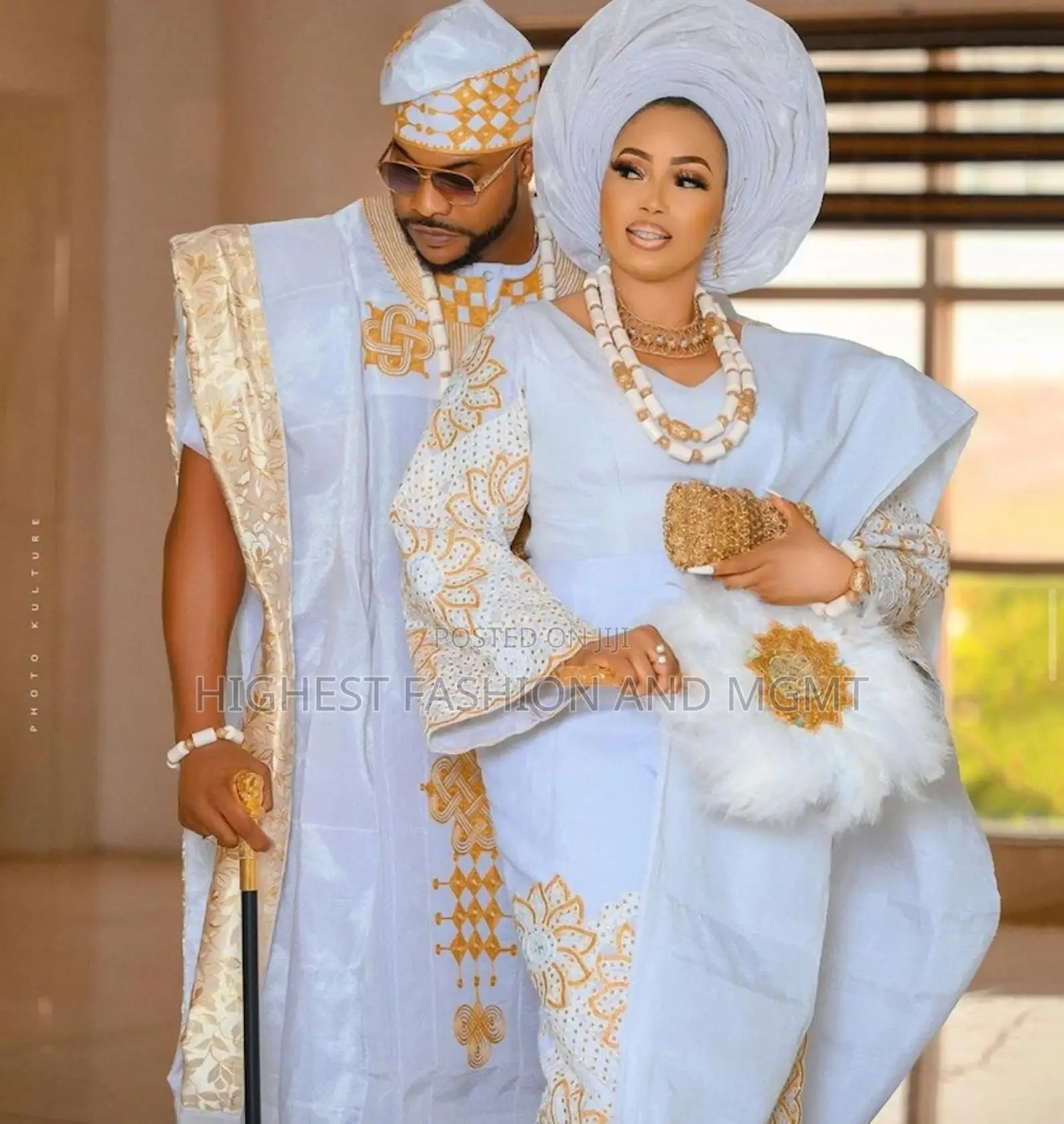 African Couples Matching Wedding Outfits